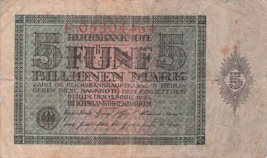 5 Billionen Mark ro.138 F